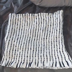 Black and White Striped Tube Top